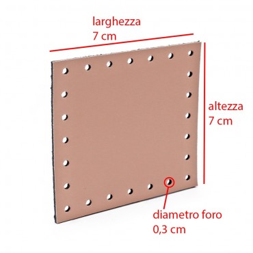 Square Eco leather 7x7  Tessiland for Crochet Applications Pale Pink