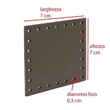 Square Eco leather 7x7  Tessiland for Crochet Applications Dove Gray