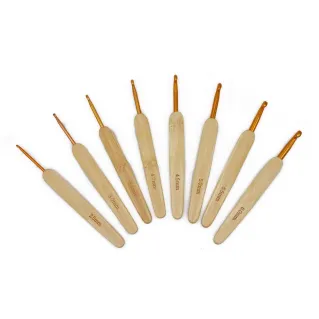Set de 8 Crochets Woody Manche en Bois | Tessiland