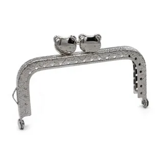 Kitten Square Clasp for Coin Purse Argento
