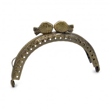 Chiusura clic clac Pesciolini ad arco 8,5cm per portamonete Bronzo