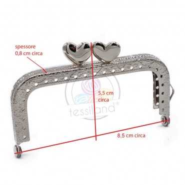 Clic clac Heart square Argento