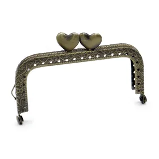 Cierre clic clac Heart square para monederos Bronzo
