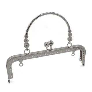 Chiusura clic clac borsa argento 20,5 cm | Tessiland