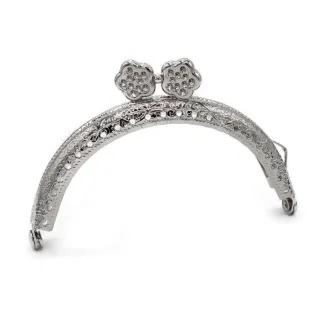 Clasp Closure with Flower Design for Coins Argento