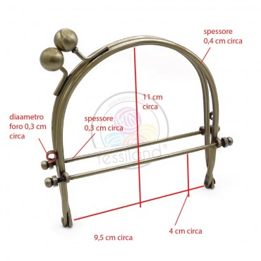 Chiusura clic clac Glass Bronzo 9,5cm