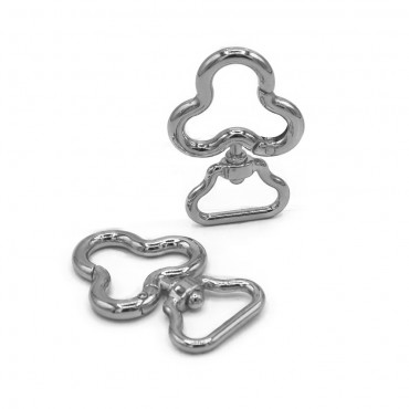 Carabiners Clover Silver 2pz  for crochet bags | Tessiland
