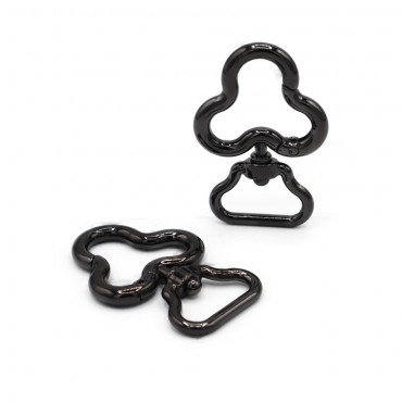 Carabiners Clover Gunmetal gray 2pz  for crochet bags | Tessiland