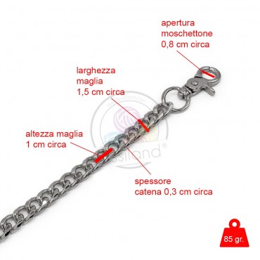 Tracolla catena Master Argento per pochette handamde | Tessiland