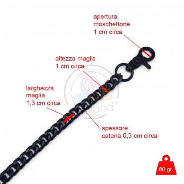 Tracolla catena Master Black per pochette handamde | Tessiland