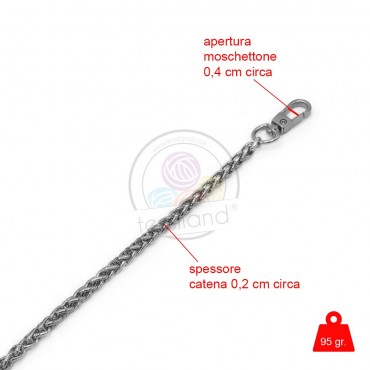 Tracolla catena Fashion Argento per pochette handmade | Tessiland
