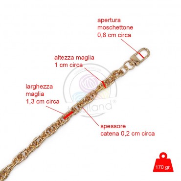 Tracolla catena Grumette Oro maglie intrecciate | Tessiland