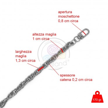 Grumette Silver Chain Shoulder Strap with Interwoven Links | Tessiland