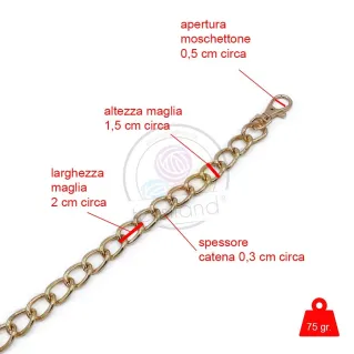 Correa de cadena oro Grace para bolsos | Tessiland