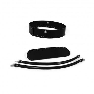 Set Giroborsa per borse a uncinetto con fondo e manici Nero