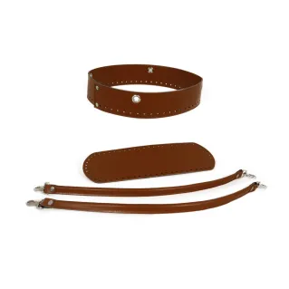 Set de Asa para bolsos de ganchillo con base y asas Cuoio