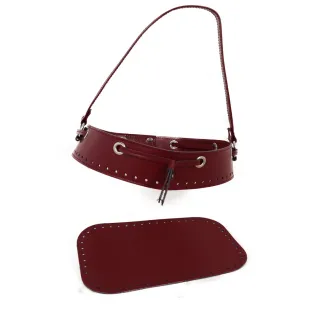 Ensemble de sac seau en simili cuir avec cordon et poignée Bordeaux