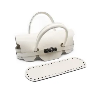 Set de bolso Birkin en ecopiel con tapa fondo y asas para bolsas Panna