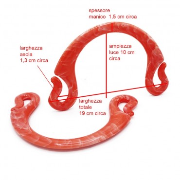 Manici per borse a uncinetto Pipoca marmorizzati Arancio | Tessiland