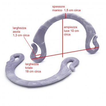 Poignées pour sacs a crochet Pipoca marbré Lilas| Tessiland