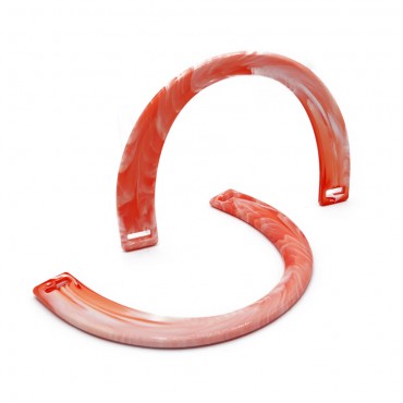 Manici Hands per borse in resina effetto marmorizzato 17x12cm Arancio