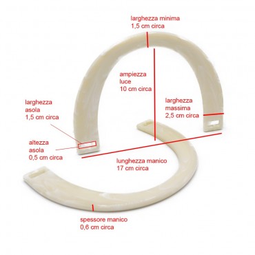 Manici Hands in resina Panna