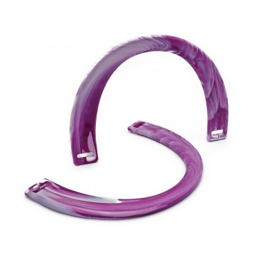 Manici Hands per borse in resina effetto marmorizzato 17x12cm Viola