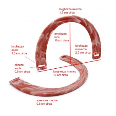 Manici Hands in resina Rosso Mattone