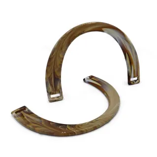 Hands Handles for Bags in Marble Effect Resin 17x12cm Moro