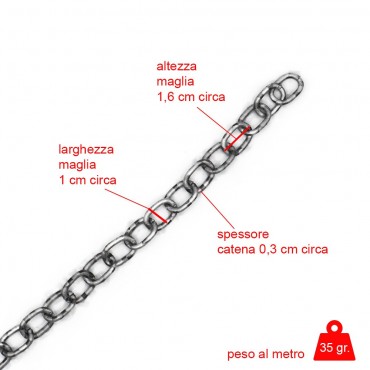 Catena 16x10 stampata SilverBlack Mt1
