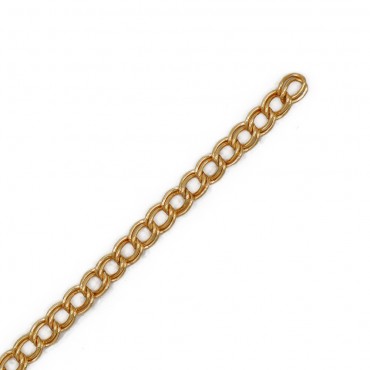 Catena parallela a doppio anello in alluminio 10x7mm per borse e pochette Oro