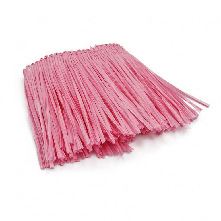 Frangia di Rafia h10cm Rosa cm50