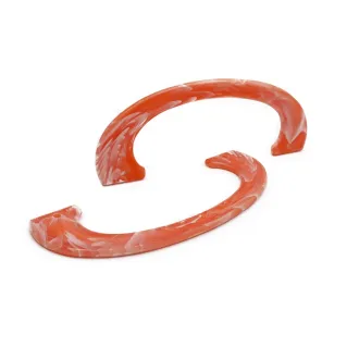 Poignées Handly en résine effet marbré 17x6cm Arancio