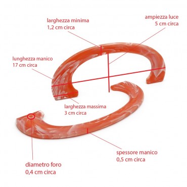 Manici Handly in resina Arancio