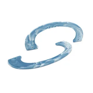 Asas Handly para bolsos de resina efecto mármol 17x6cm Azzurro