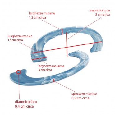 Manici Handly in resina Azzurro