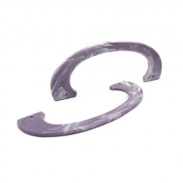 Manici Handly per borse in resina effetto marmorizzato 17x6cm Lilla