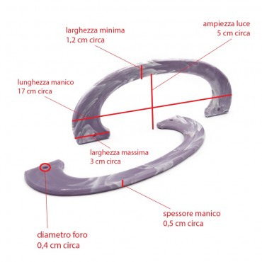 Manici Handly in resina Lilla