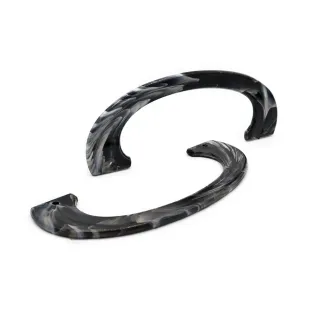 Asas Handly para bolsos de resina efecto mármol 17x6cm Negro