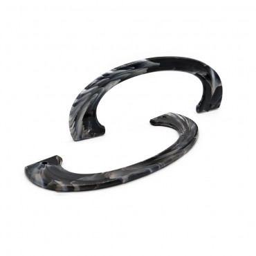 Manici Handly per borse in resina effetto marmorizzato 17x6cm Nero