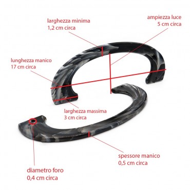 Manici Handly in resina Nero