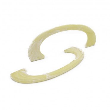 Manici Handly per borse in resina effetto marmorizzato 17x6cm Panna