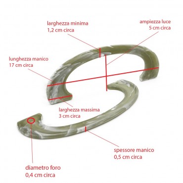 Manici Handly in resina Militare