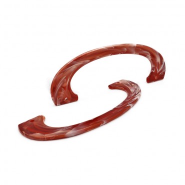 Manici Handly per borse in resina effetto marmorizzato 17x6cm Rosso mattone