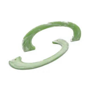 Handly Handles for Bags in Resin with Marble Effect 17x6cm Green