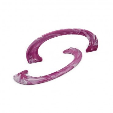 Manici Handly per borse in resina effetto marmorizzato 17x6cm Viola