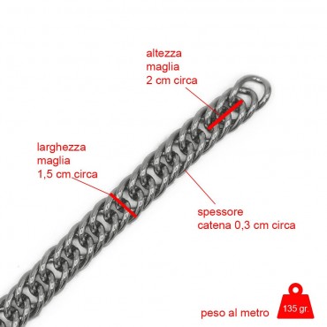 Catena 20x15 Doppiata Silver Mt1
