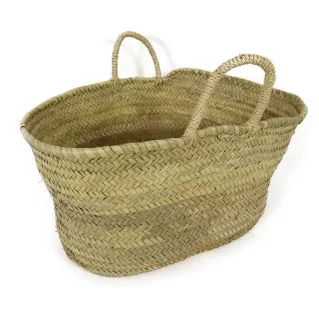 Handwoven Palm Leaf Tote Bag with Sisal Handles Straw
