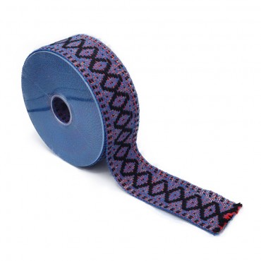 Passamaneria RomboLux 5cm motivo geometrico per borse e accessori 3mt Bluette