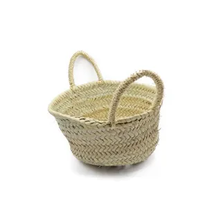 Handwoven Palm Leaf Tote Bag with Sisal Handles Straw